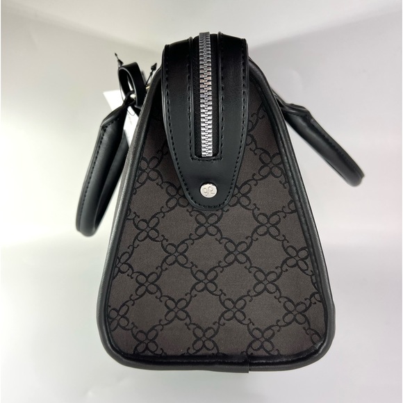 NEW Nine West Briar Satchel Purse Black Logo - Picture 4 of 12